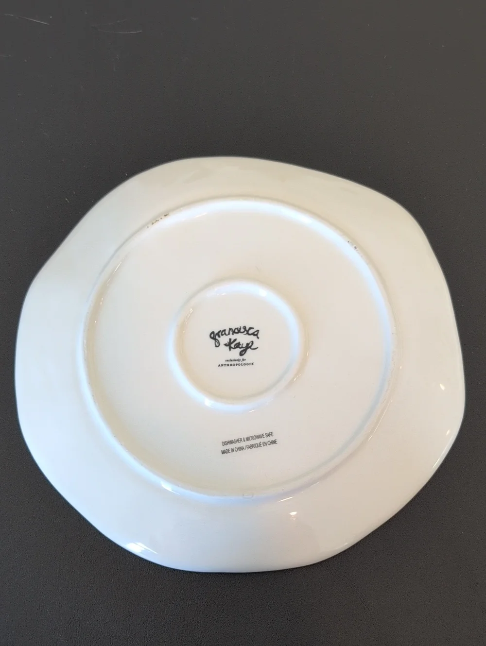 Anthropologie Francesca Kaye Hand Painted Stoneware Dessert Plate. 8.75